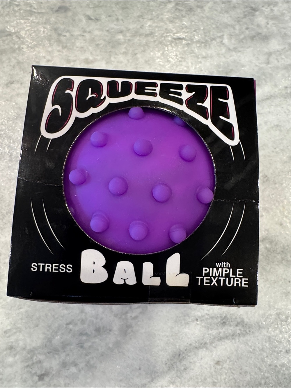 Squeeze Purple Stress Ball with Pimple Texture